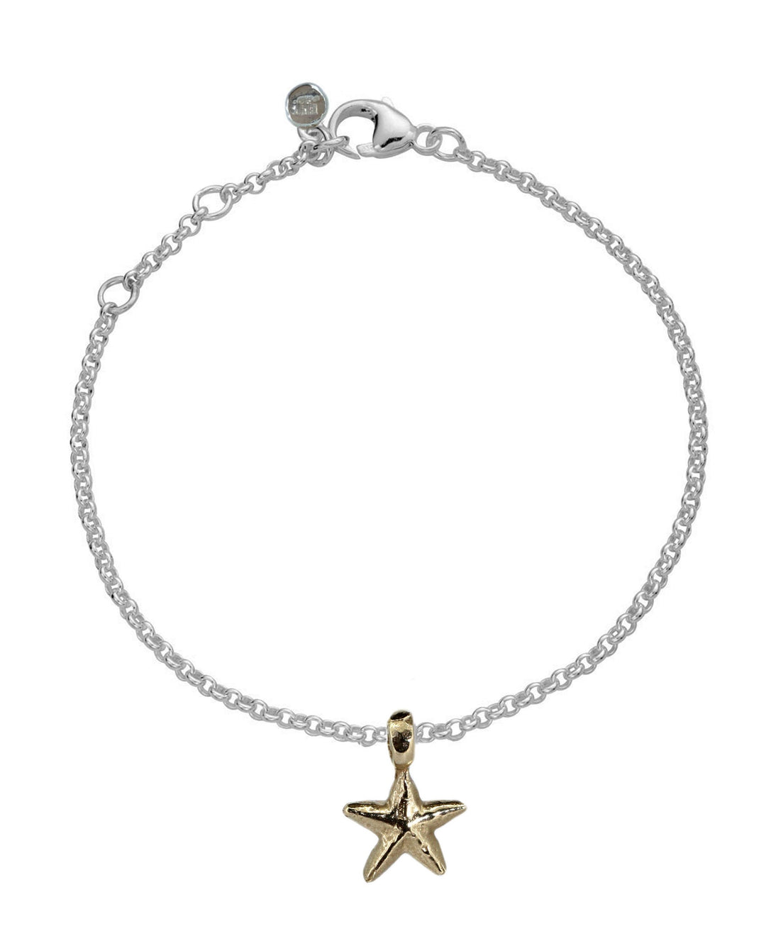 Gold Starfish on Silver Bracelet