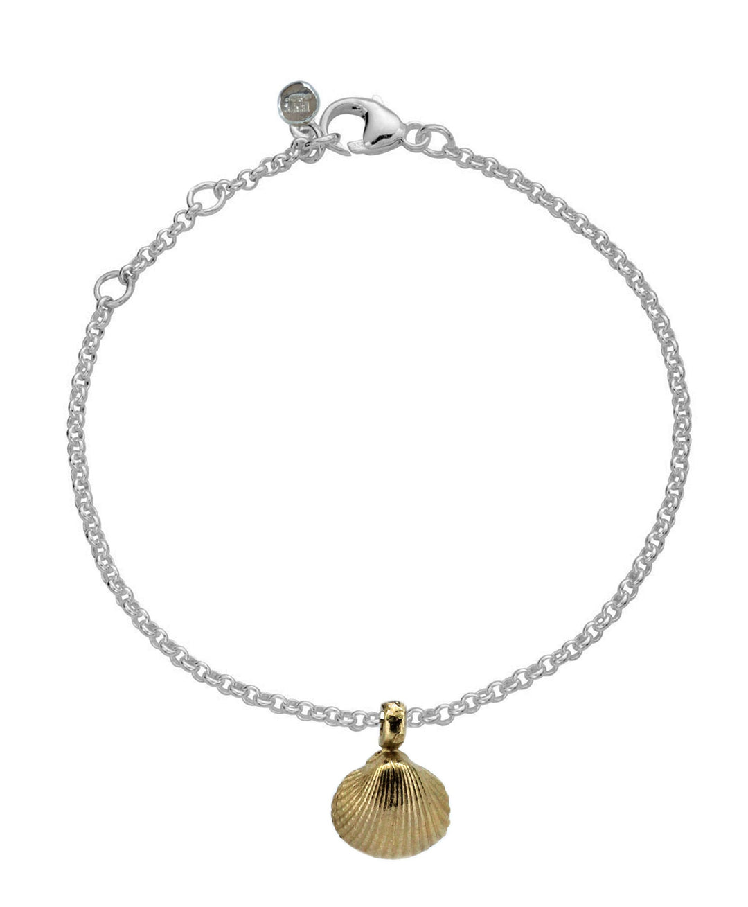 Gold Shell on Silver Bracelet