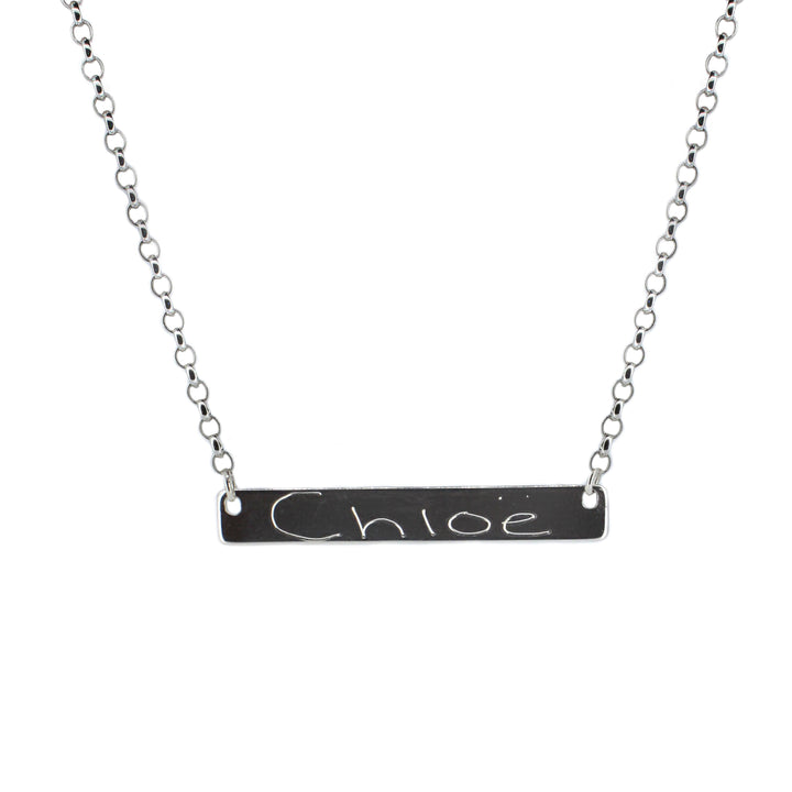 Handwriting Bar Necklace