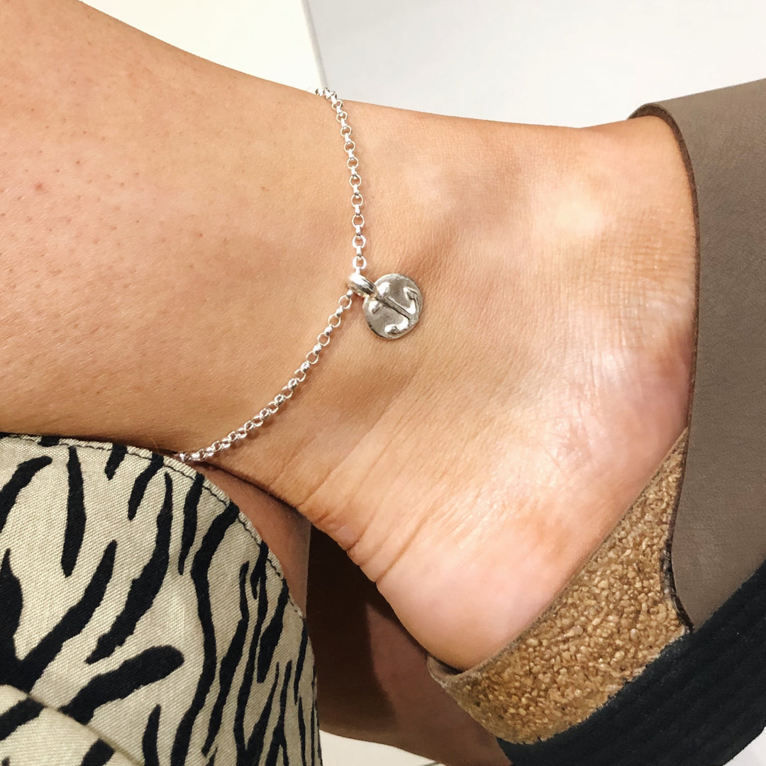 Anchor Disc Chain Anklet