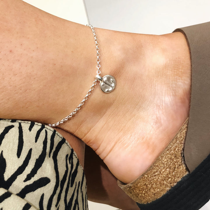 Anchor Disc Chain Anklet