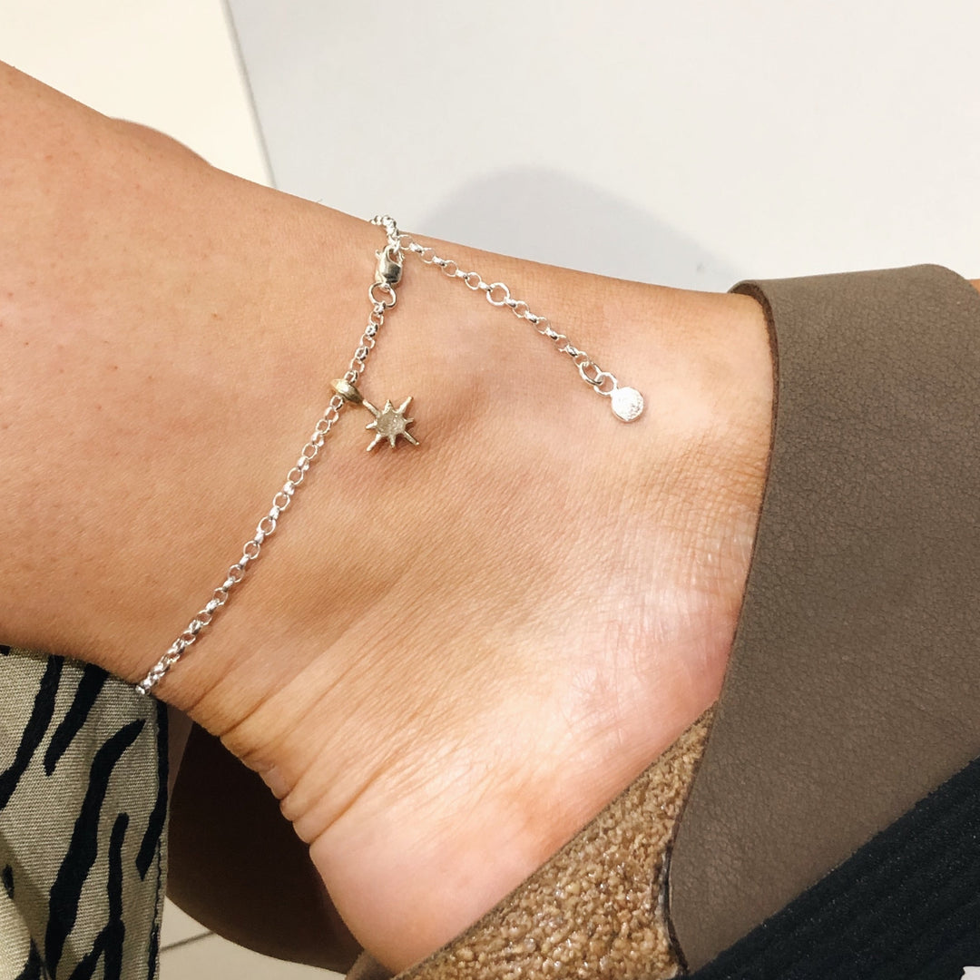Gold North Star Chain Anklet