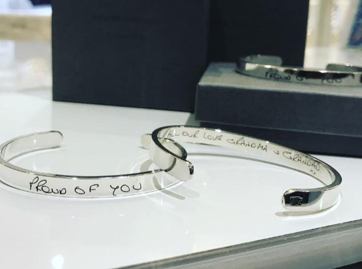 Unisex Handwriting Cuff Bangle