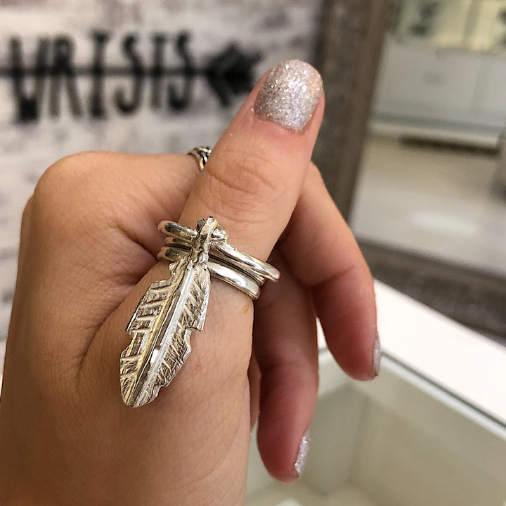 Feather Dangle Ring