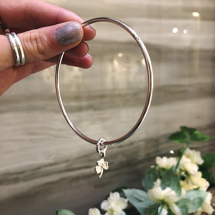 Lucky Clover Charm Bangle