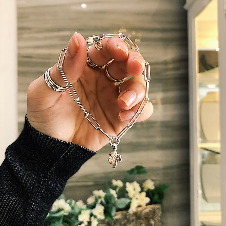 Lucky Clover Trace Chain Bracelet