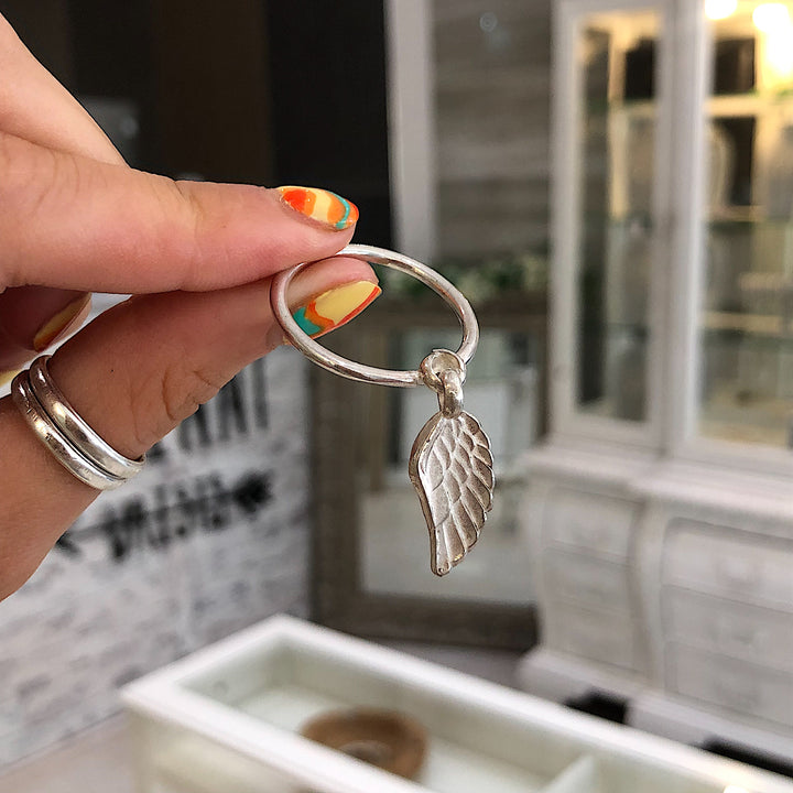 Angel Wing Dangle Ring