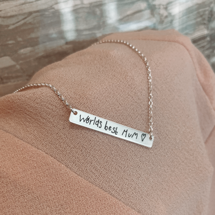 Handwriting Bar Necklace