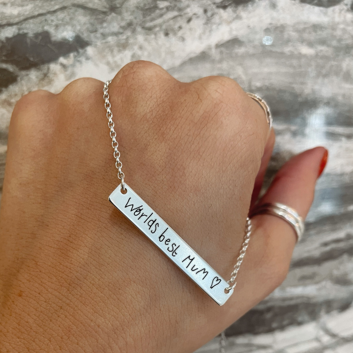 Handwriting Bar Necklace