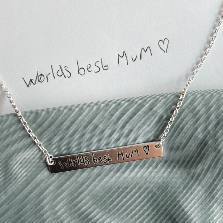 Handwriting Bar Necklace