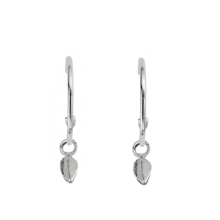 Leaf Charm Hoops