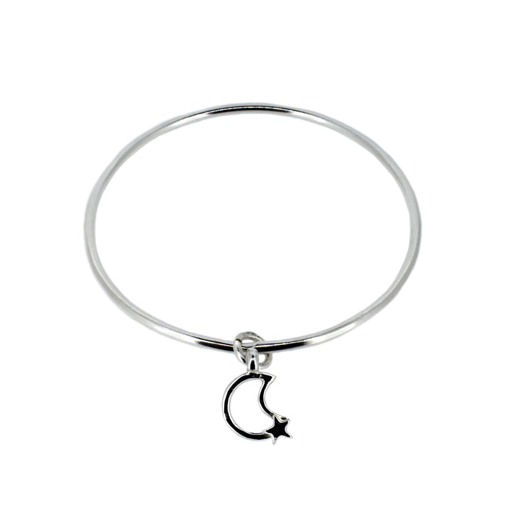Moon and Back Charm Bangle