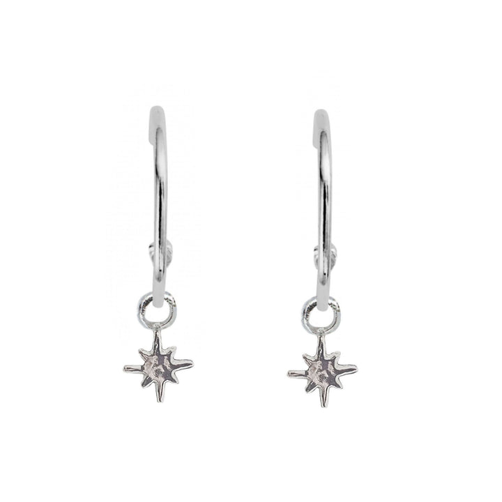 North Star Charm Hoops