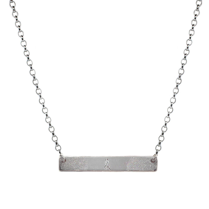Finger Print Bar Necklace