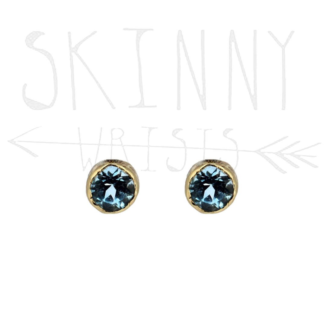 9ct Gold Aquamarine Studs