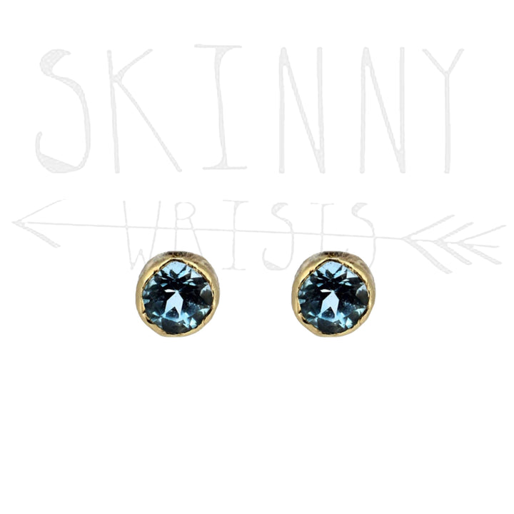 9ct Gold Aquamarine Studs