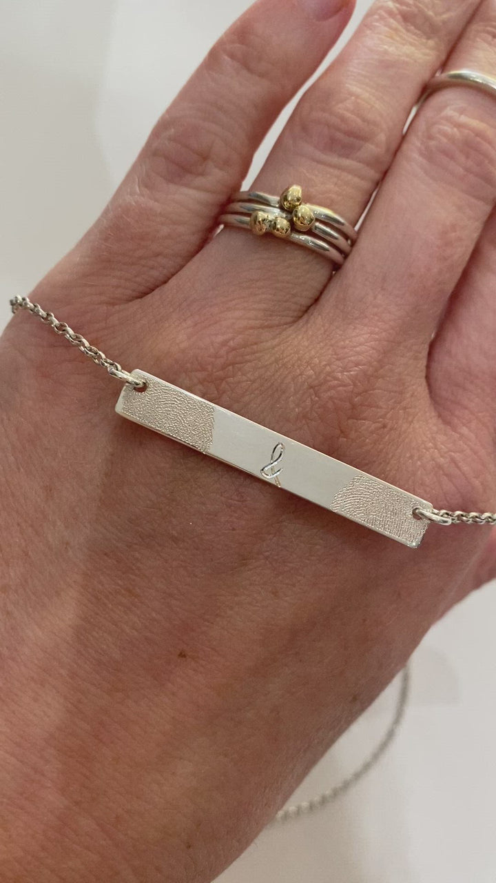 Finger Print Bar Necklace