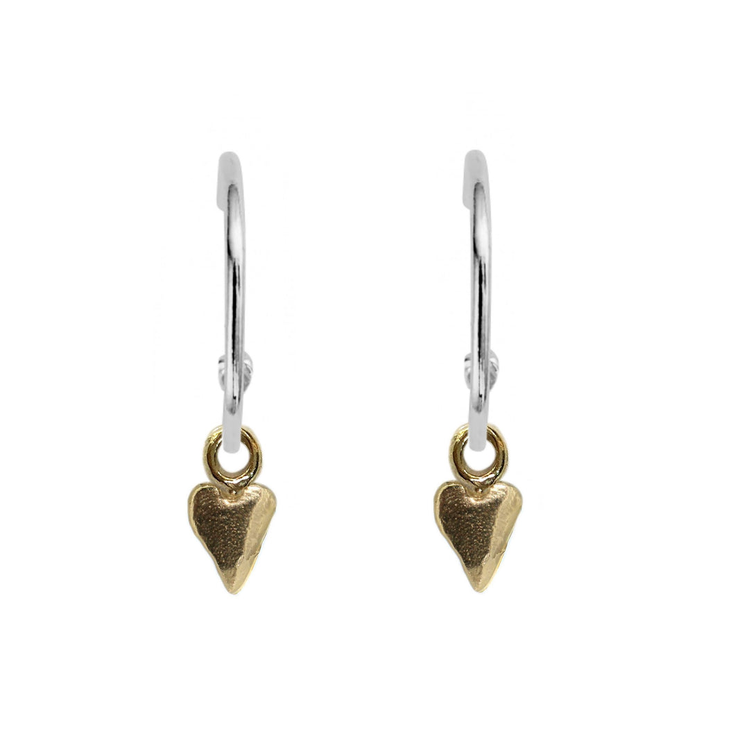 Gold Heart Hoops