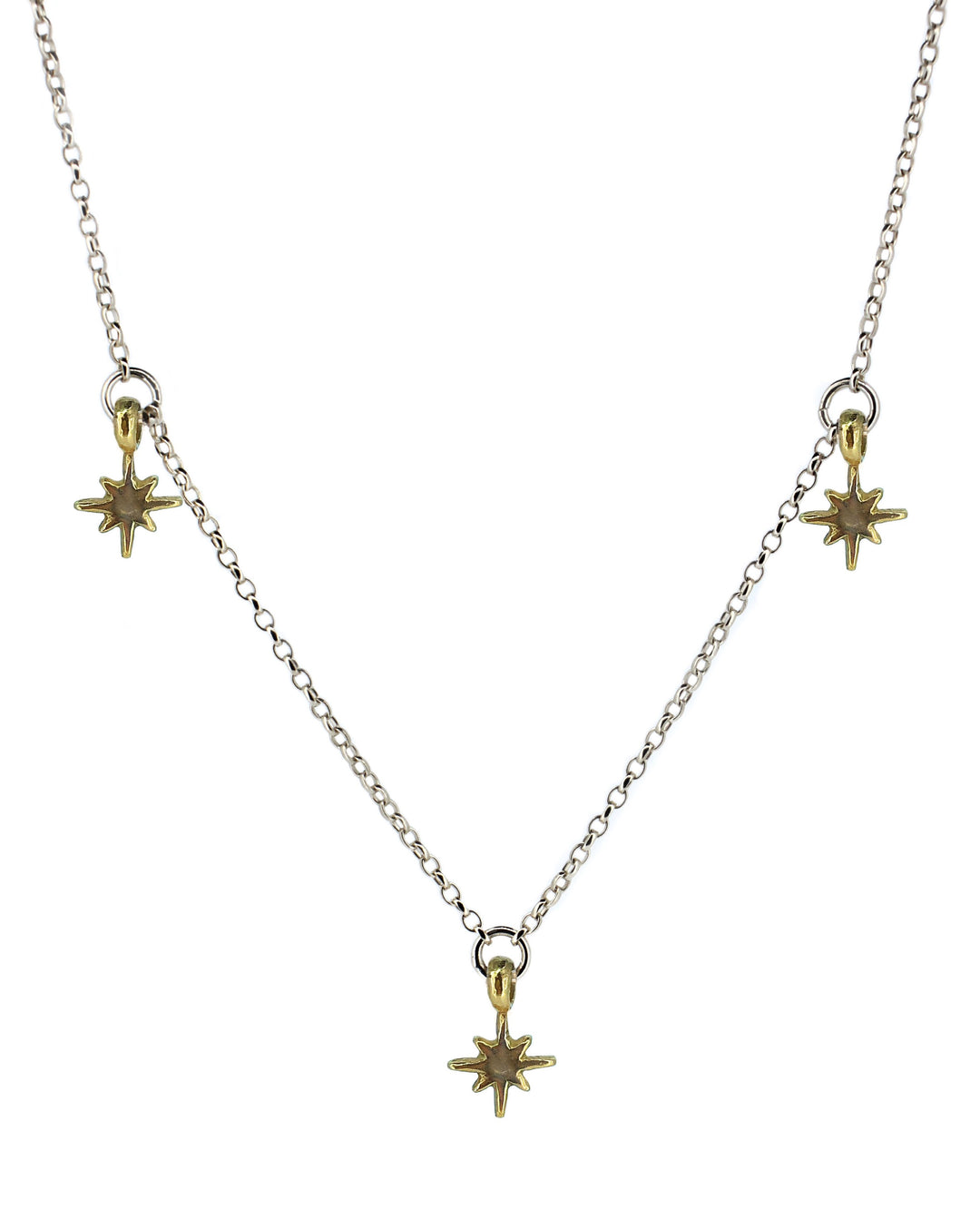 Gold & silver 3 North Star necklace