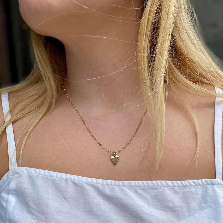 Gold flat Heart Necklace
