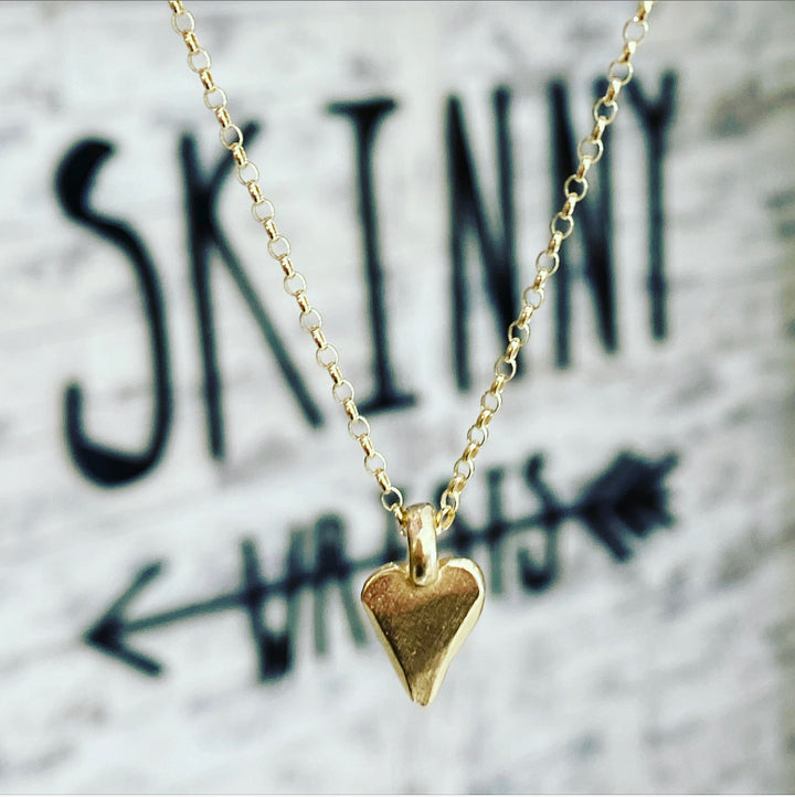 Gold flat Heart Necklace