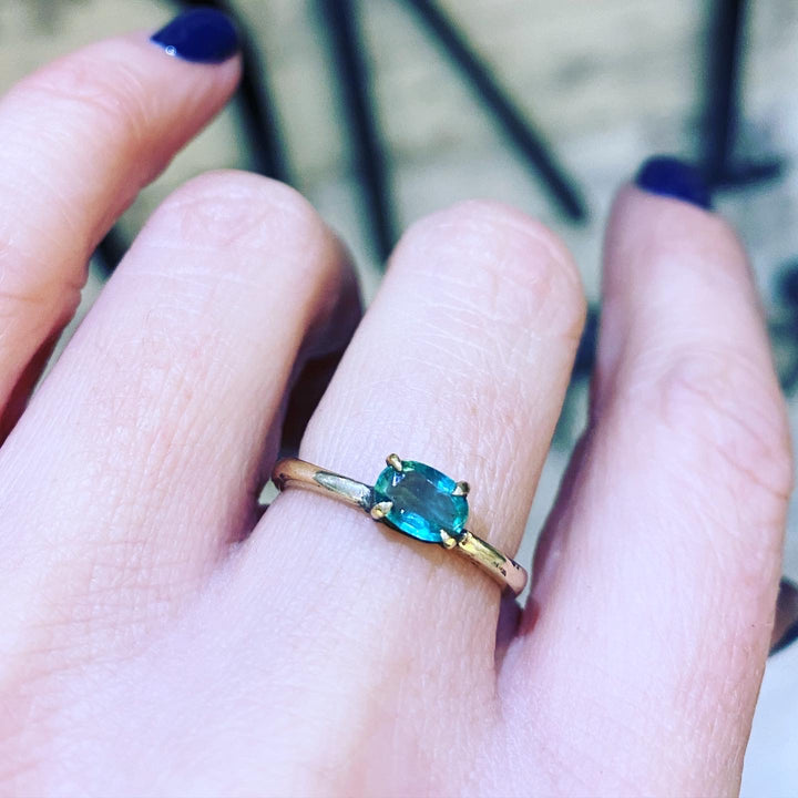 Gold Emerald Crown Ring