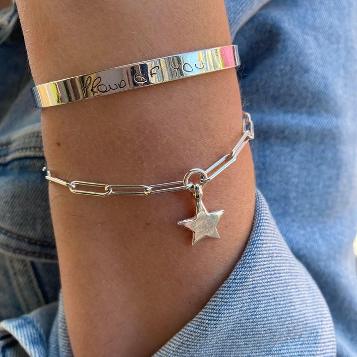 Unisex Handwriting Cuff Bangle