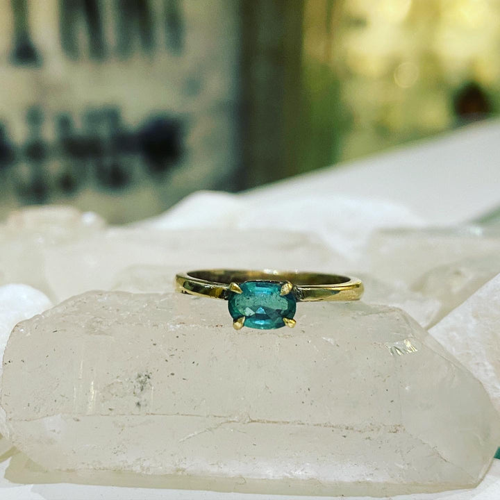 Gold Emerald Crown Ring