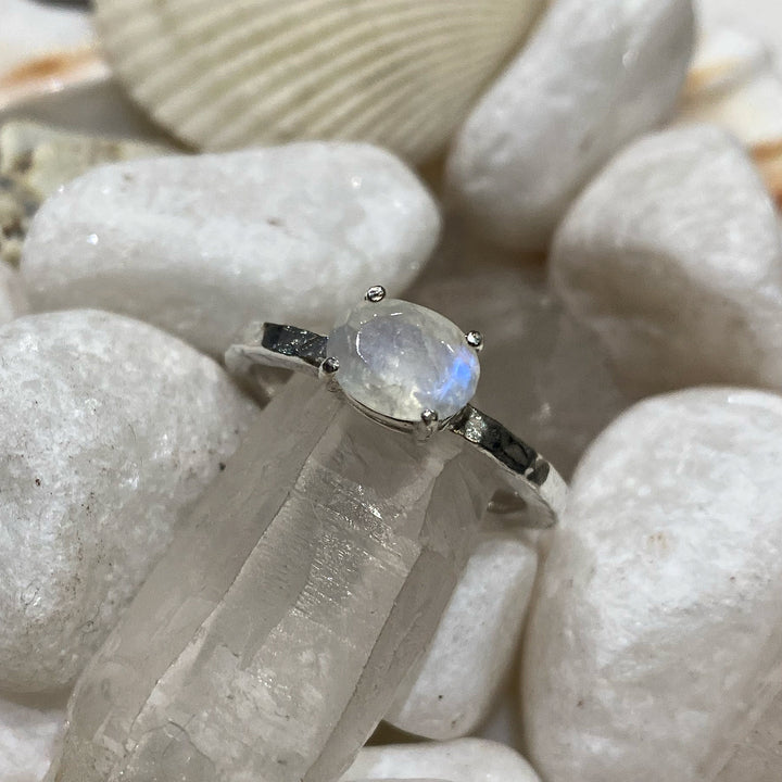 Baby Rainbow Moonstone Treasure Ring