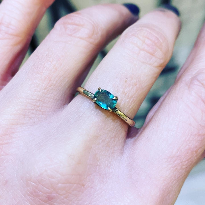 Gold Emerald Crown Ring
