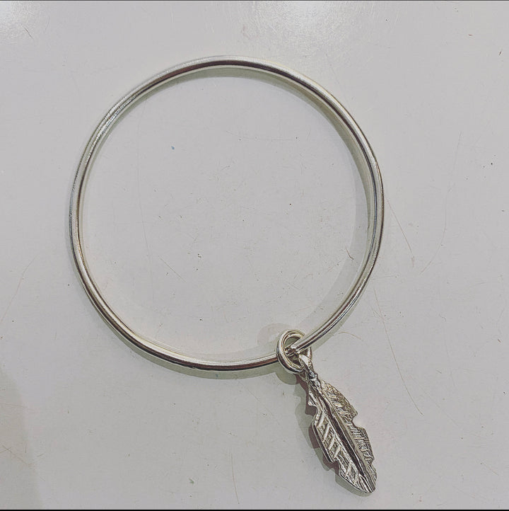 Feather Charm Bangle