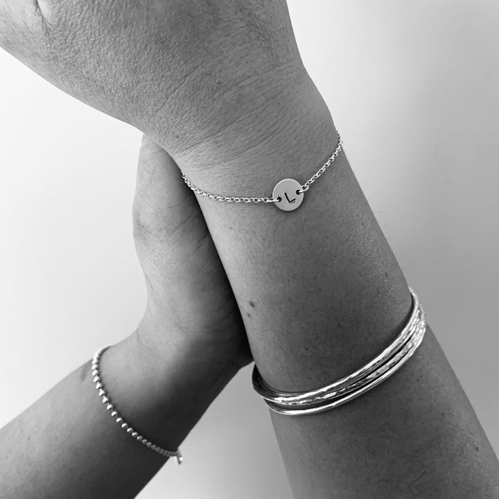 Initial disc bracelet