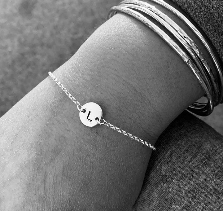 Initial disc bracelet
