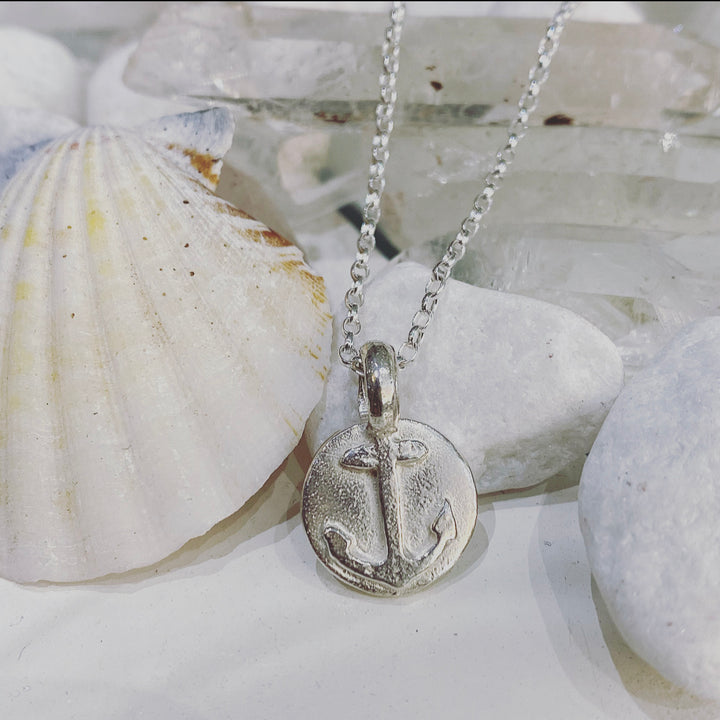 Lucky Charm Anchor Disc Necklace