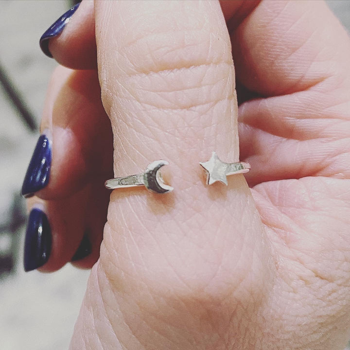 Moon and Star Ring