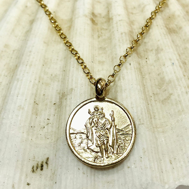 Gold St Christopher Necklace