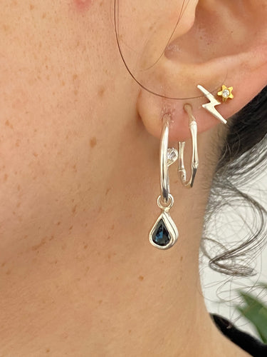 Tanzanite Tear Drop Hoops