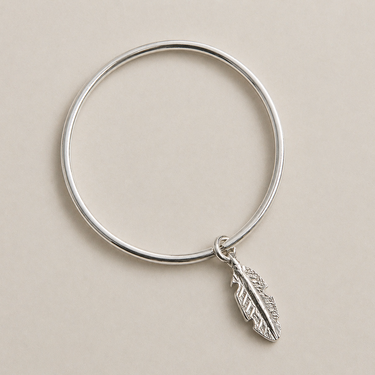 Feather Charm Bangle