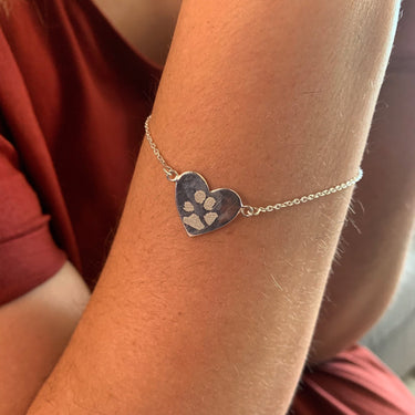 Paw Print Heart Bracelet