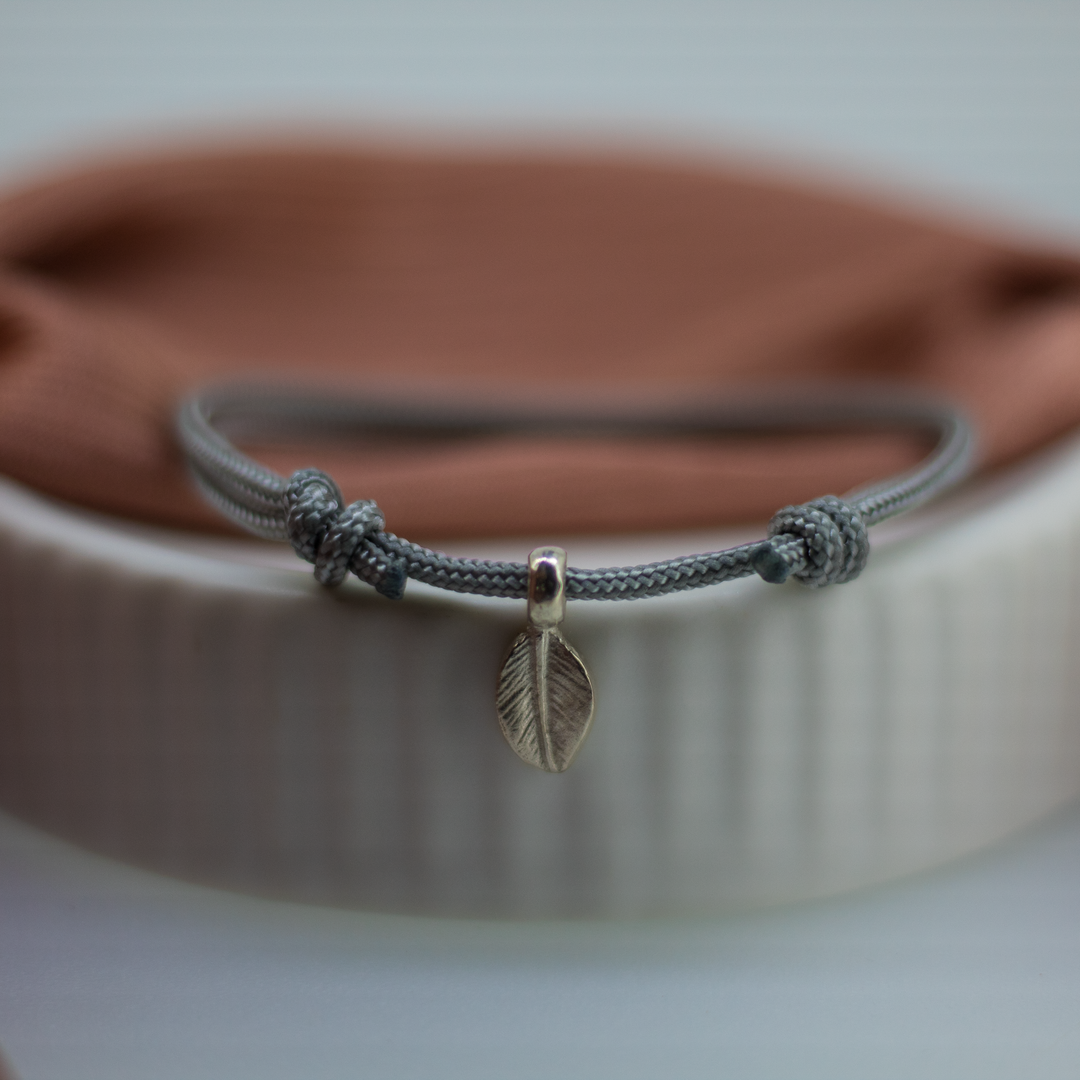 Leaf Charm Rope Bracelet