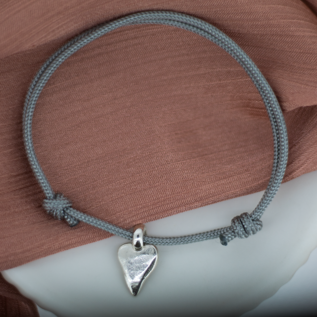 Heart Charm Rope Bracelet