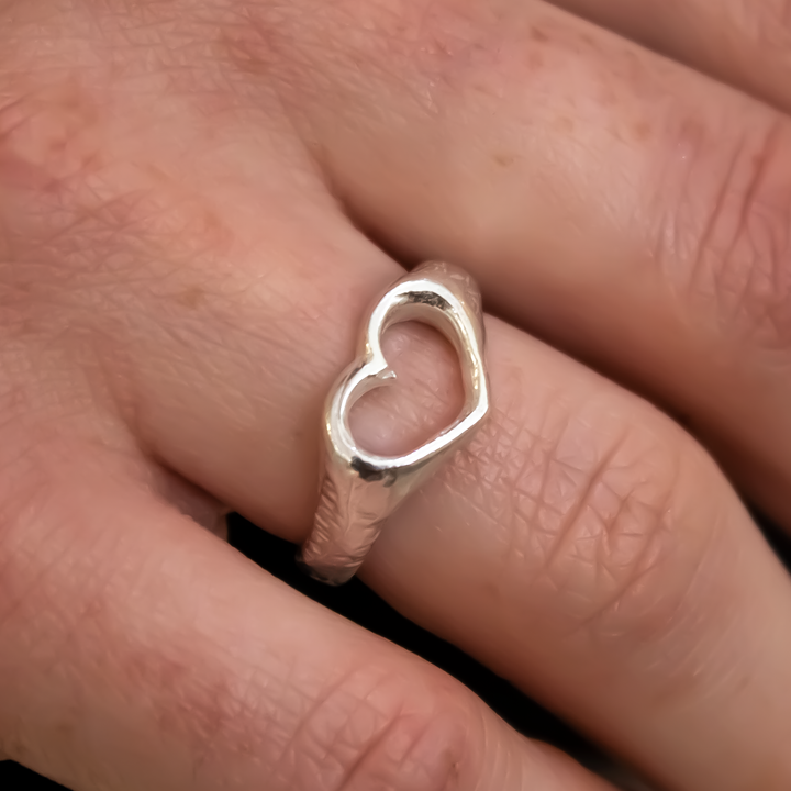 Open Heart Signet Ring