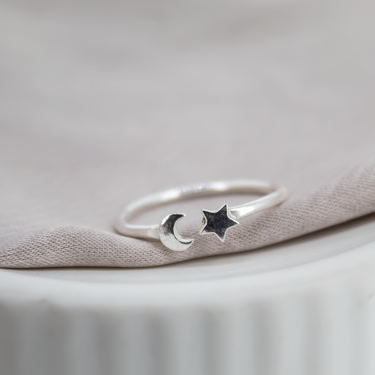 Moon and Star Ring