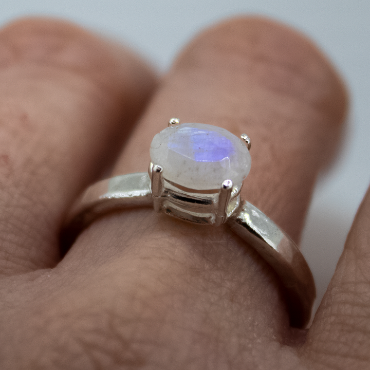 Baby Rainbow Moonstone Treasure Ring