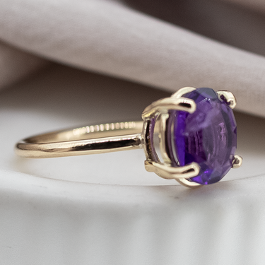 Gold Maxi Amethyst Ring