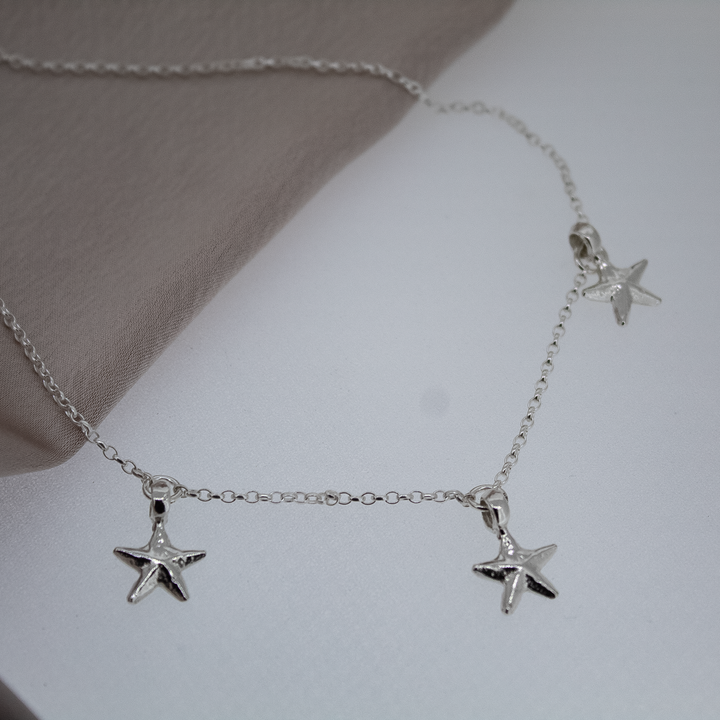 3 Starfish Charm Necklace