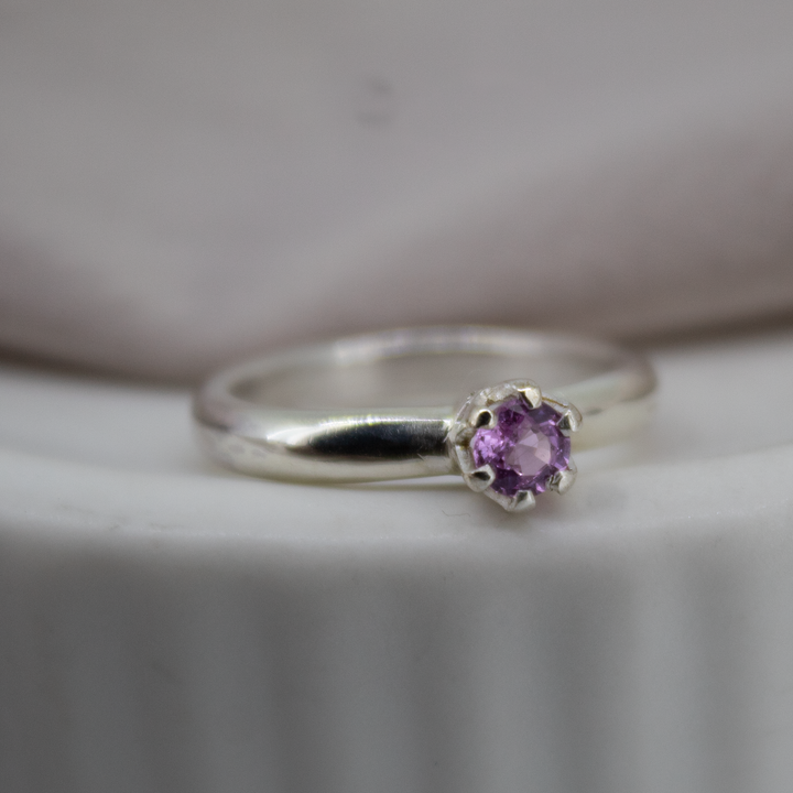 Pink Sapphire Solitaire