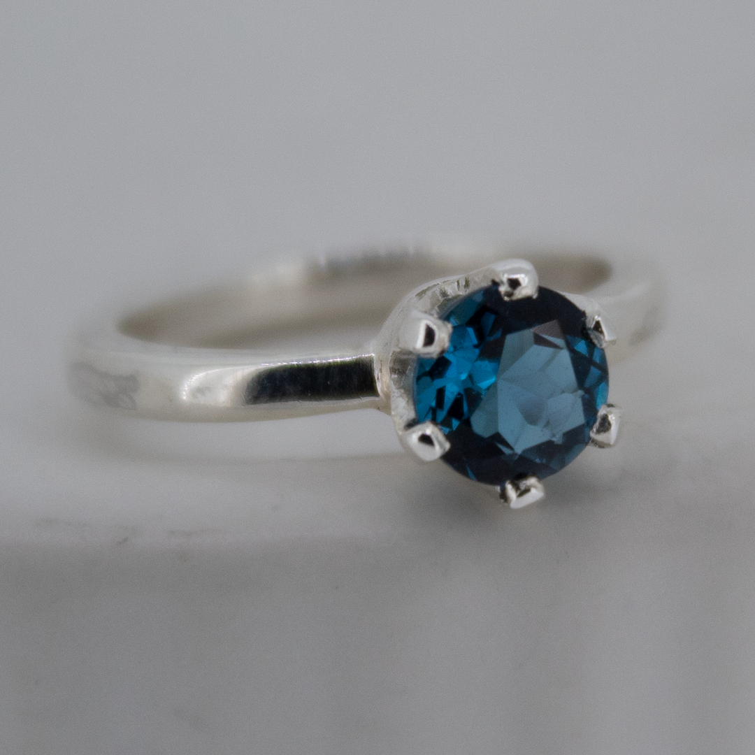 6mm London Blue Topaz Solitaire Ring