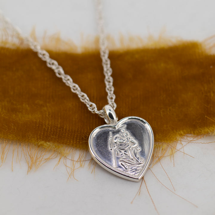 Heart St Christopher Necklace