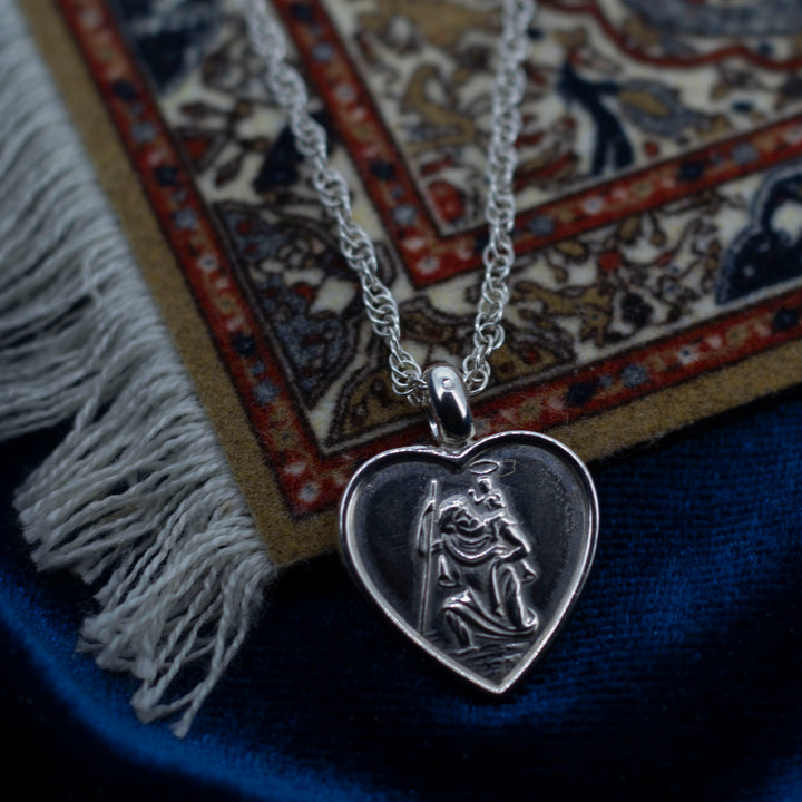 Heart St Christopher Necklace